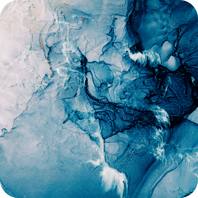 Blue acrylic paint texture frozen marble white water