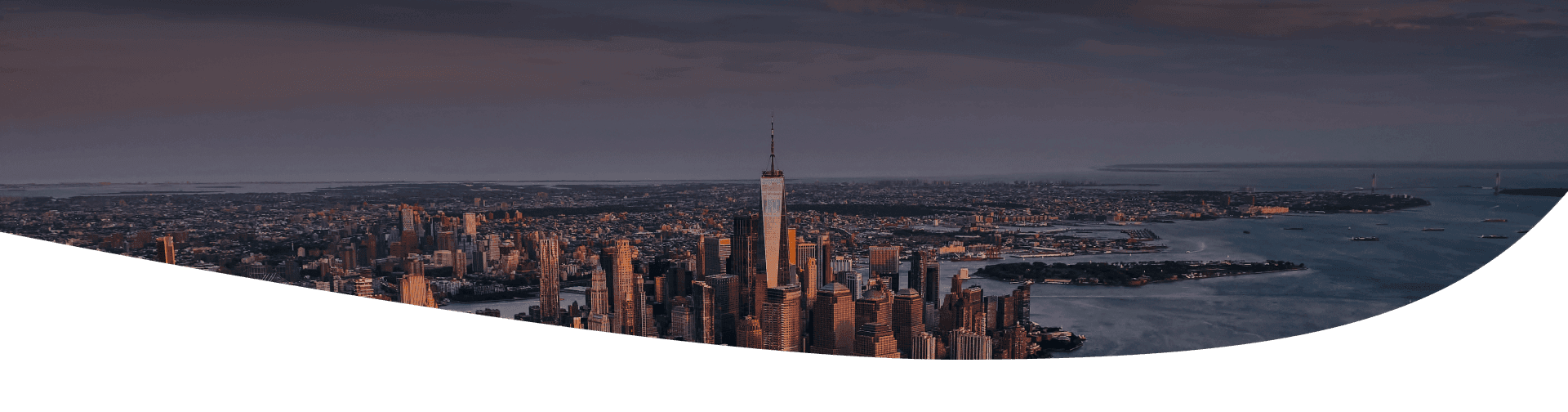 An aerial view of Lower Manhattan in New York