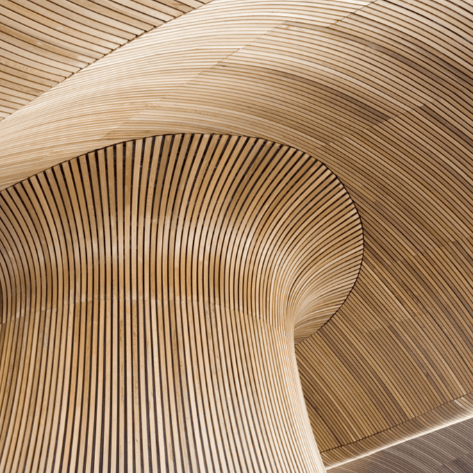 Architectural details of the Welsh Assembly Building, Cardiff Bay, UK